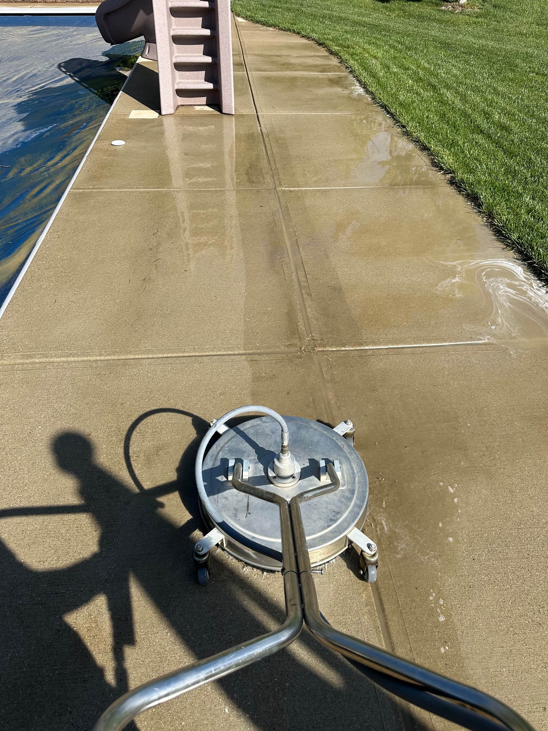 Backyard and Pool Concrete Cleaning in Columbus IN image